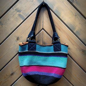 The Sak Rainbow Striped Crochet Purse